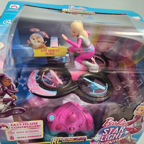 SHE REALLY FLIES! Barbie Star Light Adventure RC Flying Board Mattel, RARE - Picture 2 of 9